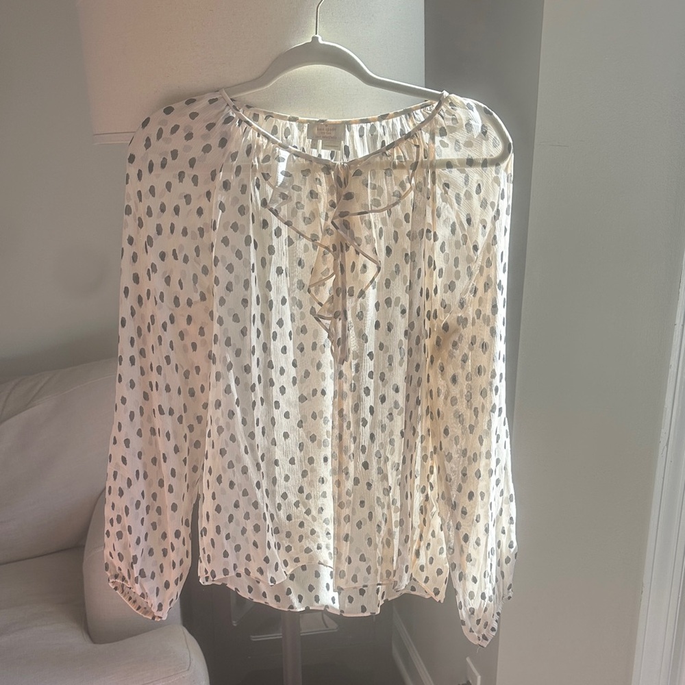 Kate Spade Cream and Black Blouse